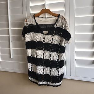 Free People Striped Crochet Tunic